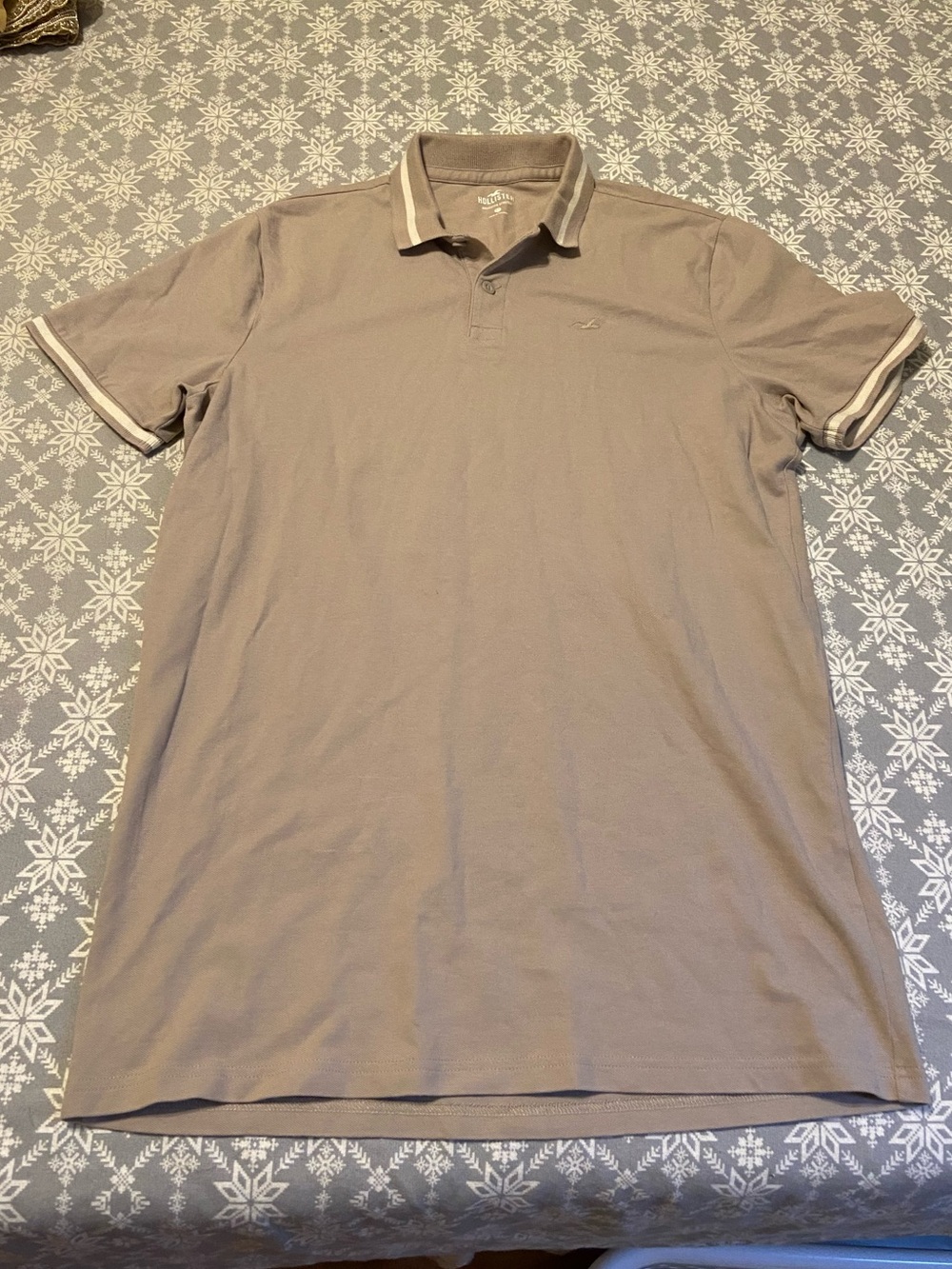 Hollister Men's Beige Advance Stretch Short Sleeve Polo Shirt Size LT Large Tall
